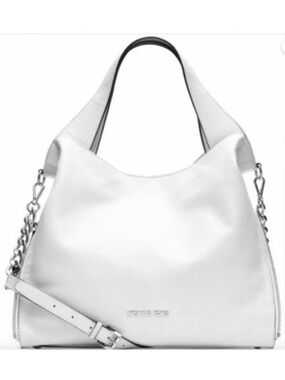 Michael Kors White Leather Devon Shoulder Bag with Strap